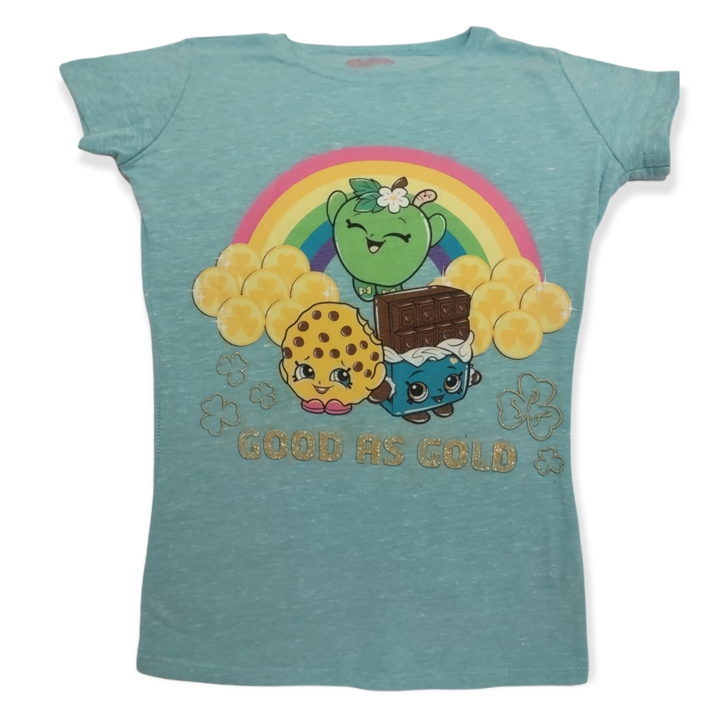 Rare Good as Gold Lucky Shopkins girl shirt size 7 pre-owned